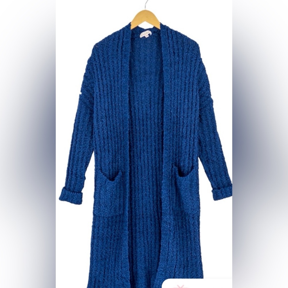 Ribbed Popcorn Duster Cardigan
- NAVY